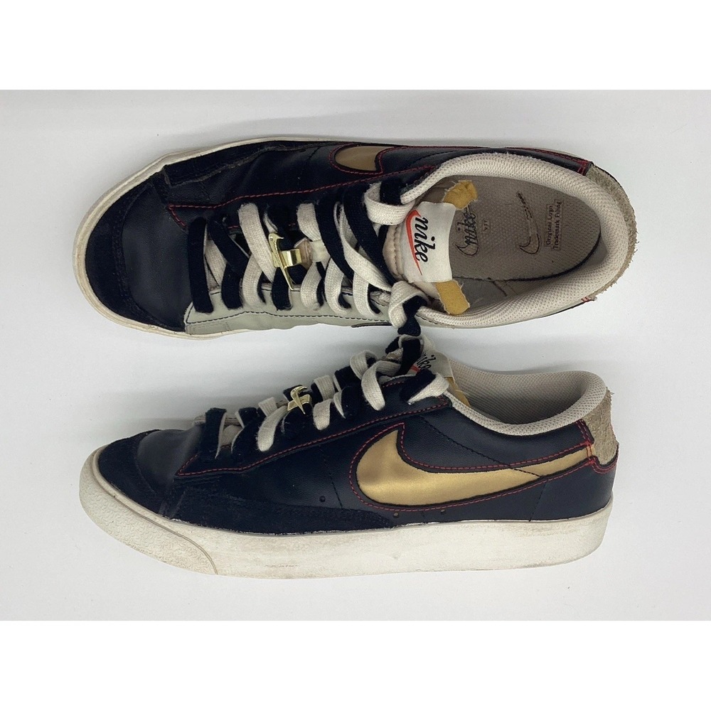 Nike Blazer Low 77 Sneakers Black & Natural Model #Dh4370-001 Sz 8.5